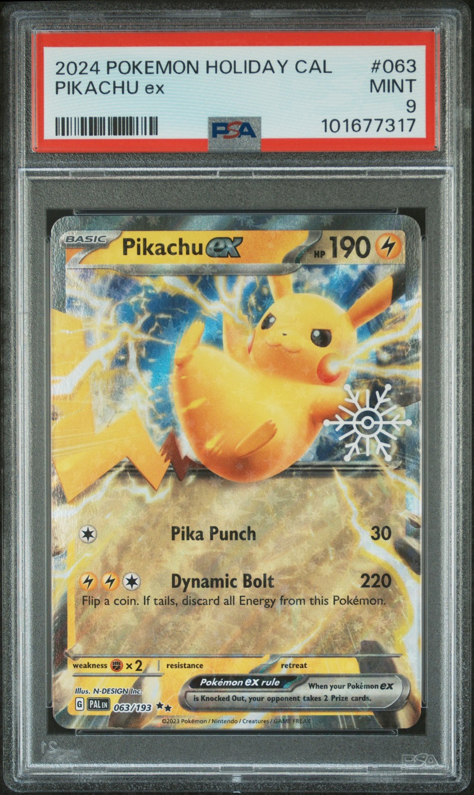 2024 Pokemon Holiday Calendar Pikachu EX 063