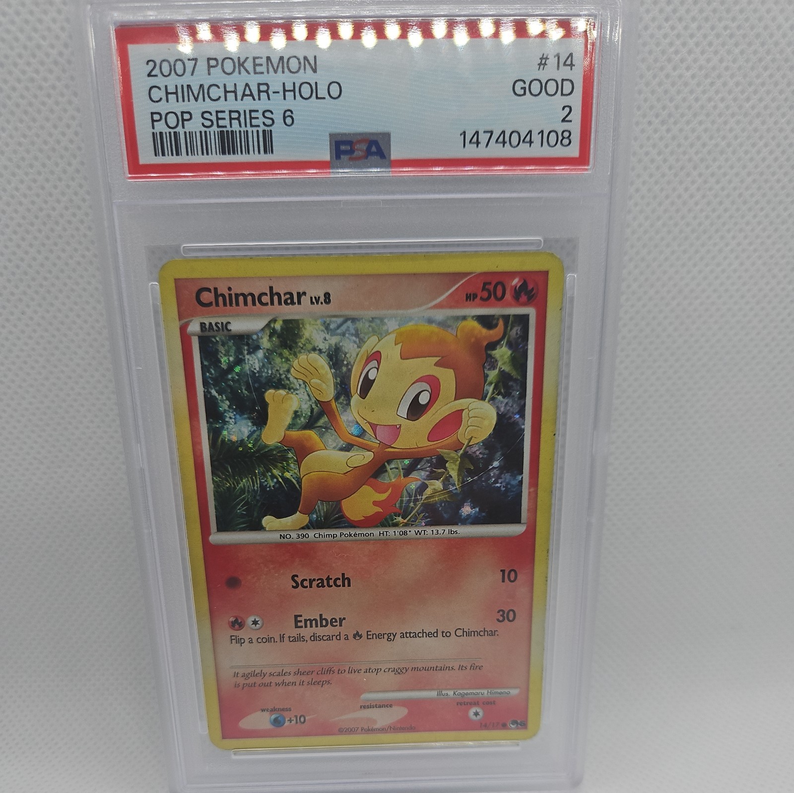 2007 Pokemon Pop Series 6 Chimchar-Holo 14
