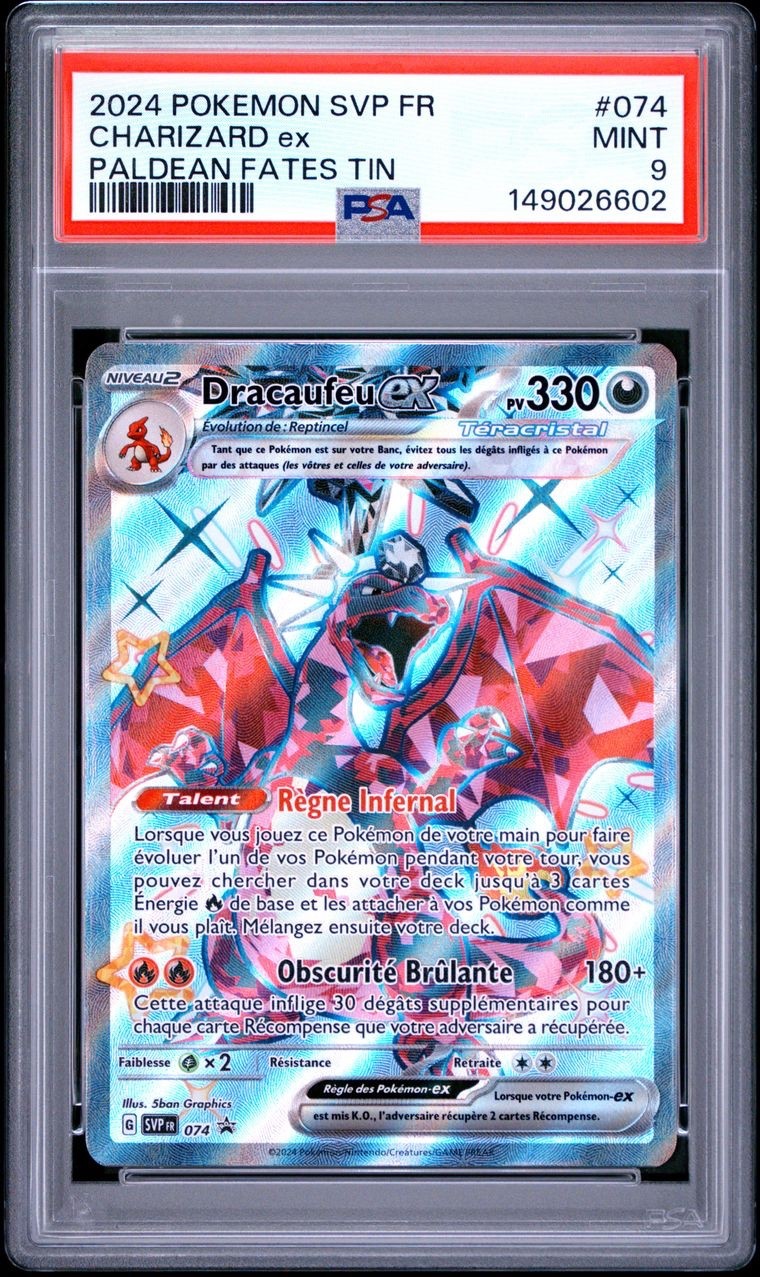 2024 Pokemon French Svp FR-SV Black Star Promo Charizard EX Paldean Fates Tin 074