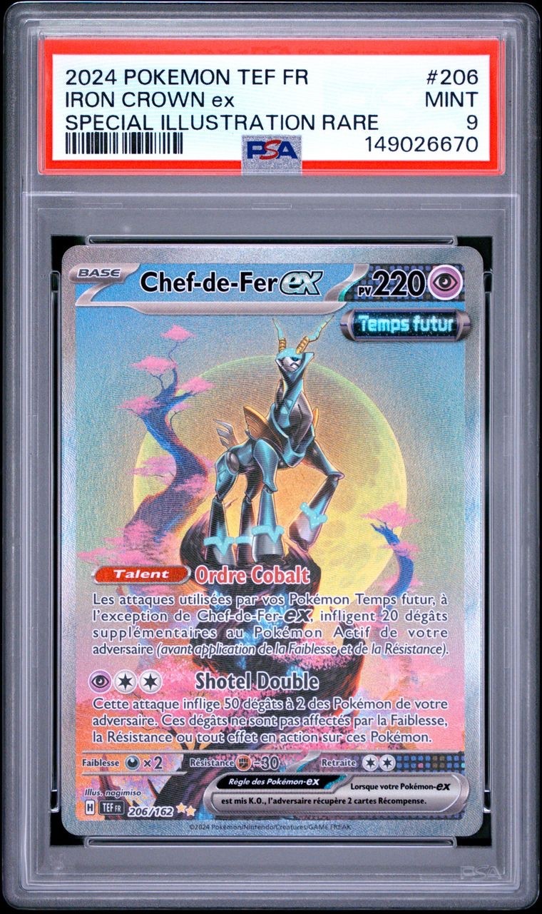 2024 Pokemon French Tef FR-Temporal Forces Iron Crown EX Special Illustration Rare 206