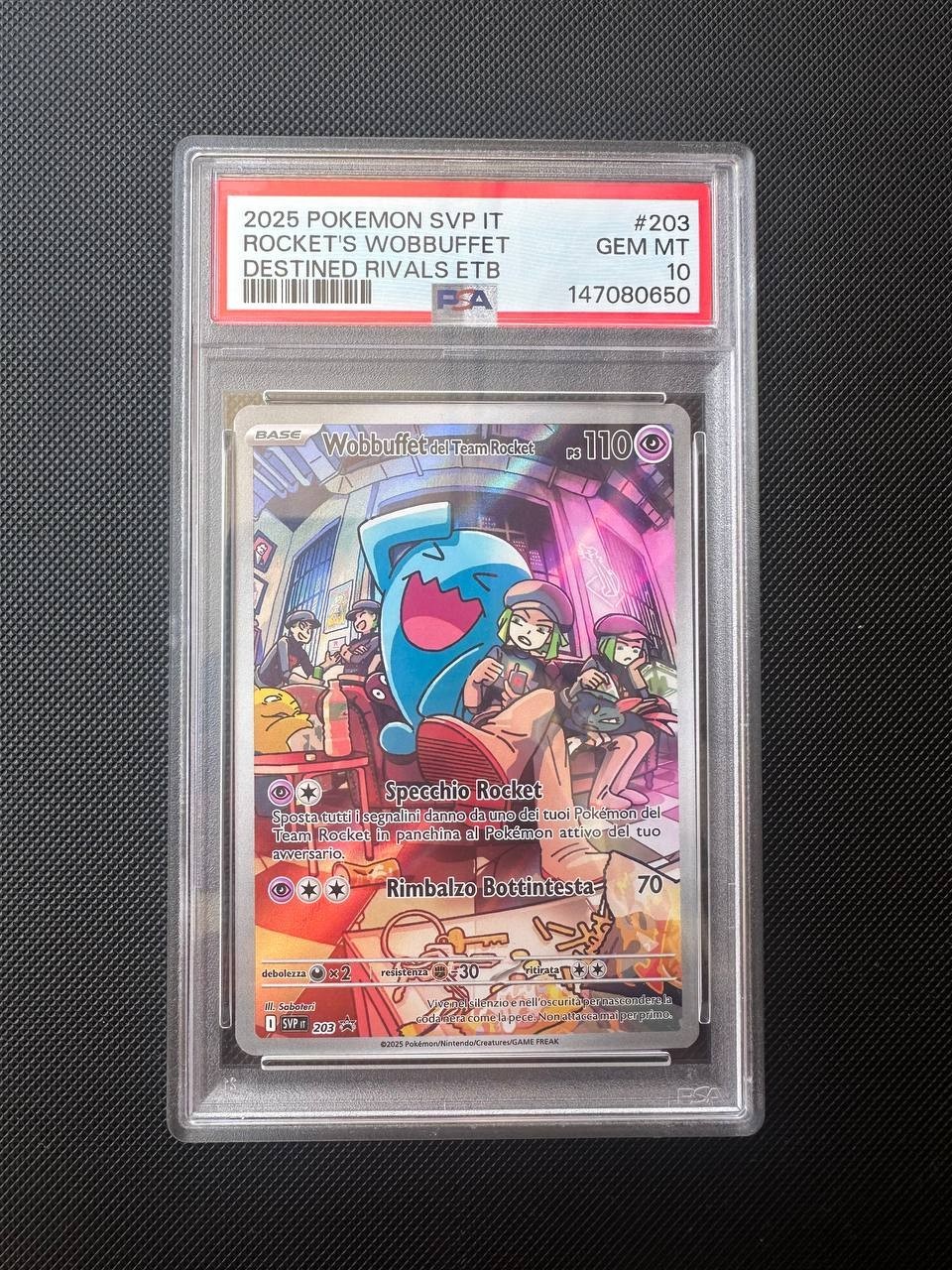 2025 Pokemon Italian Svp It-SV Black Star Promo Team Rocket's Wobbuffet Destined Rivals Elite Trainer Box 203