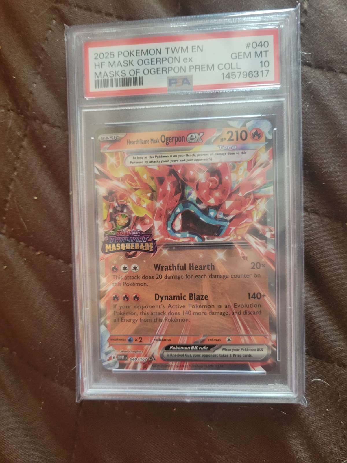 2025 Pokemon Twm EN-Twilight Masquerade Hearthflame Mask Ogerpon EX Masks of Ogerpon Premium Collection 040