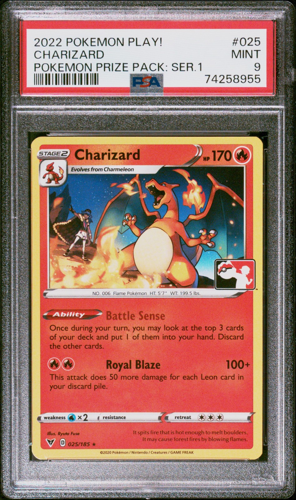 2022 Pokemon Play! Pokemon Prize Pack: Series 1 Charizard 025