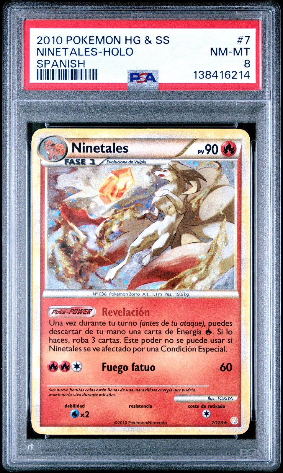 2010 Pokemon Heartgold & Soulsilver Ninetales-Holo Spanish 7