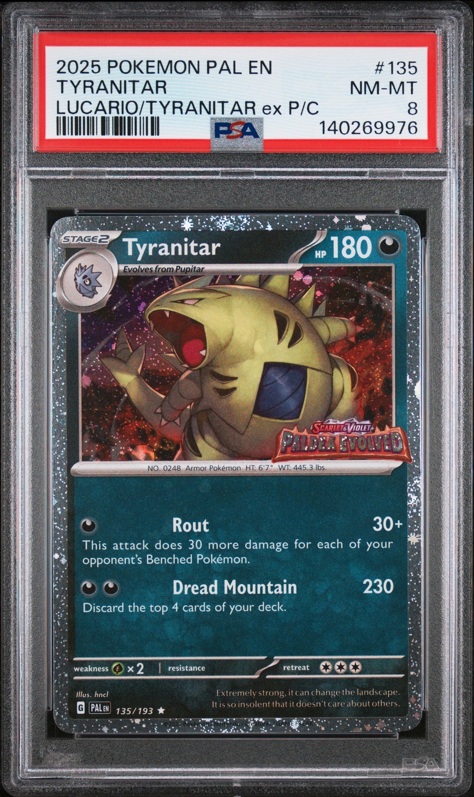 2025 Pokemon Pal EN-Paldea Evolved Tyranitar Lucario EX & Tyranitar EX Premium Collection 135
