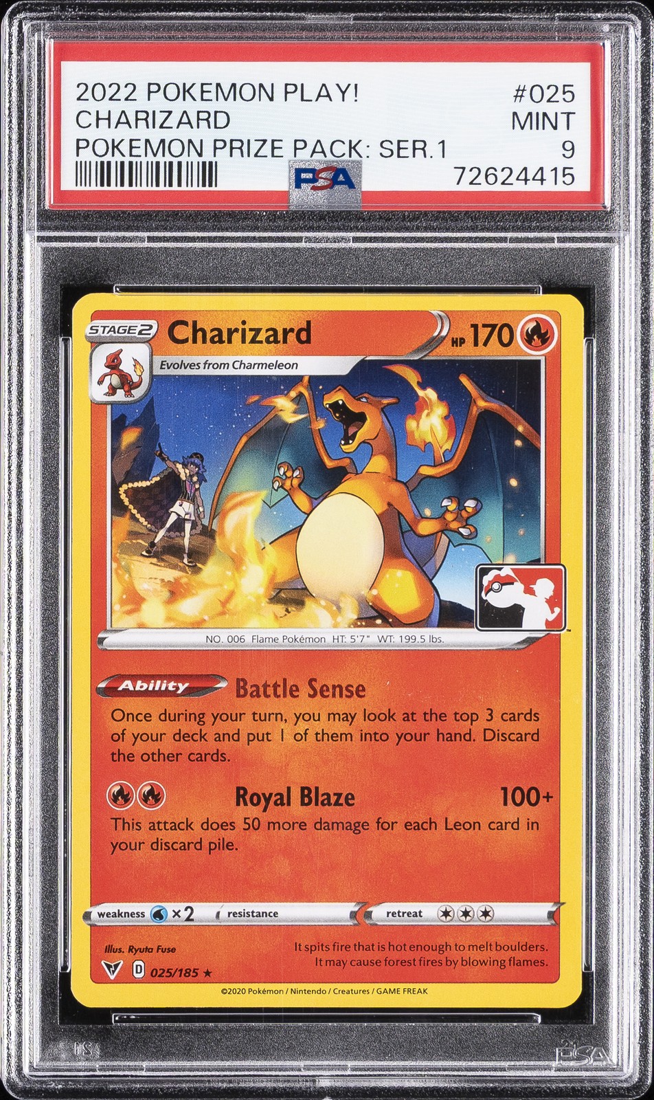 2022 Pokemon Play! Pokemon Prize Pack: Series 1 Charizard 025