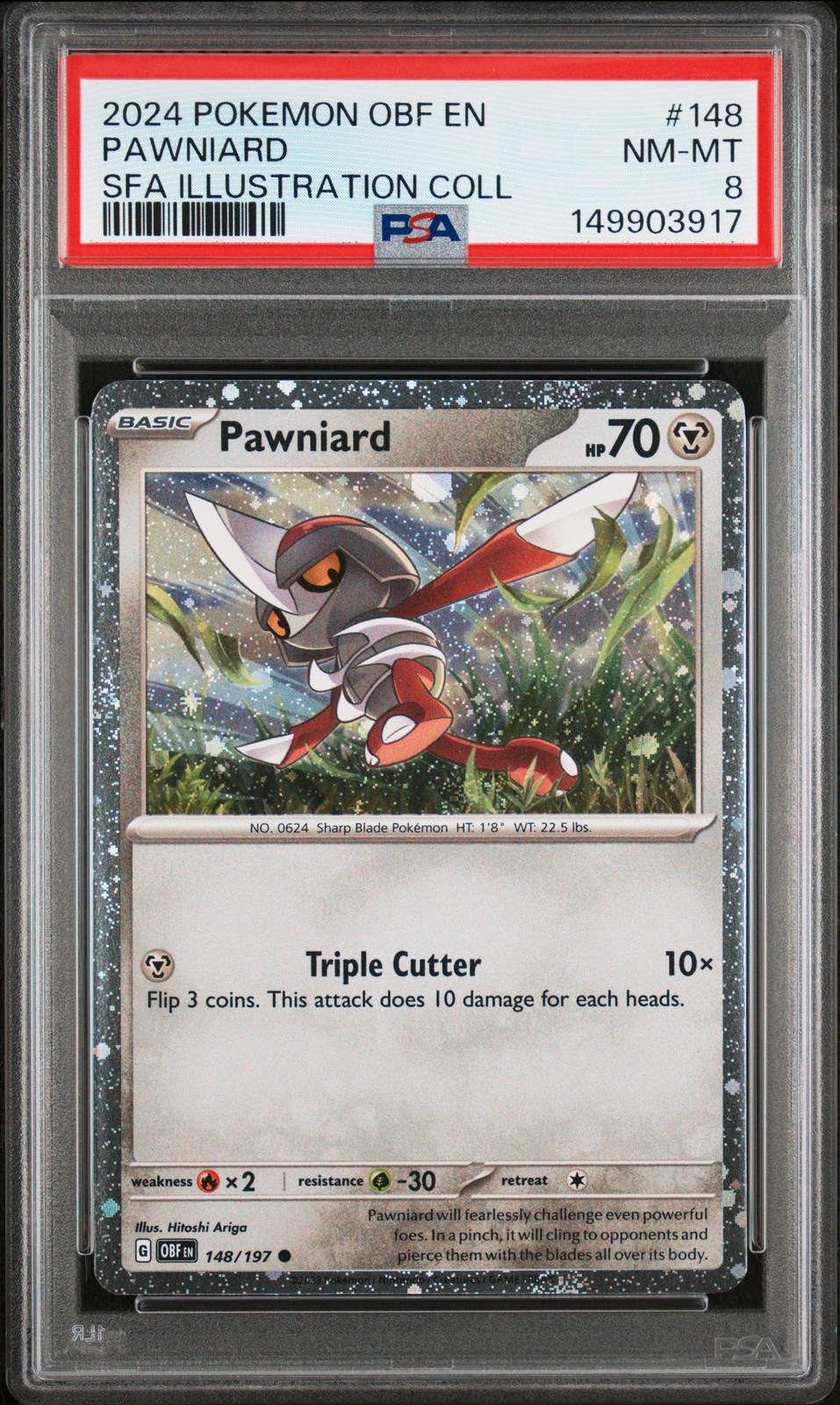 2024 Pokemon Obf EN-Obsidian Flames Pawniard Shrouded Fable Illustration Collection 148