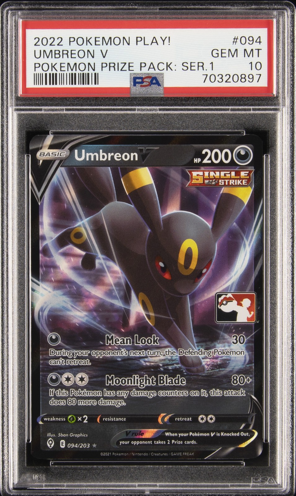 2022-2023 Pokemon Play! Pokemon Prize Pack Umbreon V 094