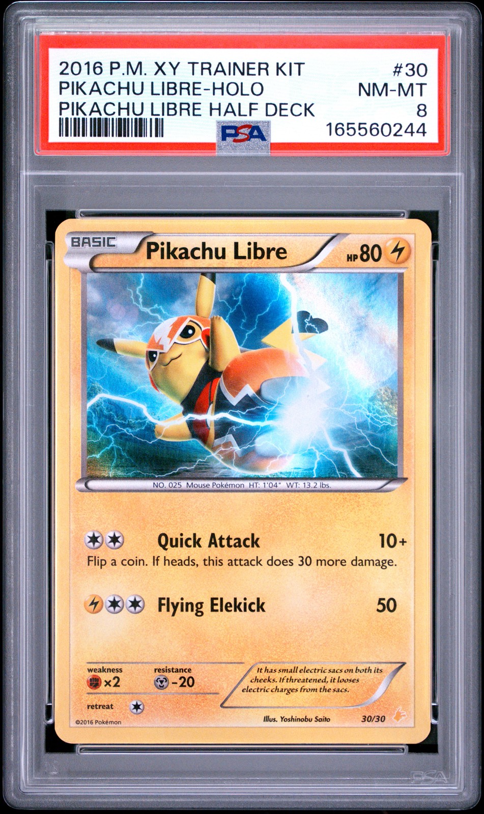 2016 Pokemon XY Trainer Kit Pikachu Libre Half Deck Pikachu Libre-Holo 30
