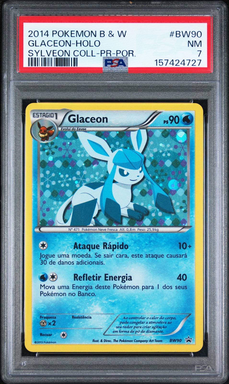 2014 Pokemon Black & White Promo Glaceon-Holo Sylveon Collection-Portuguese BW90