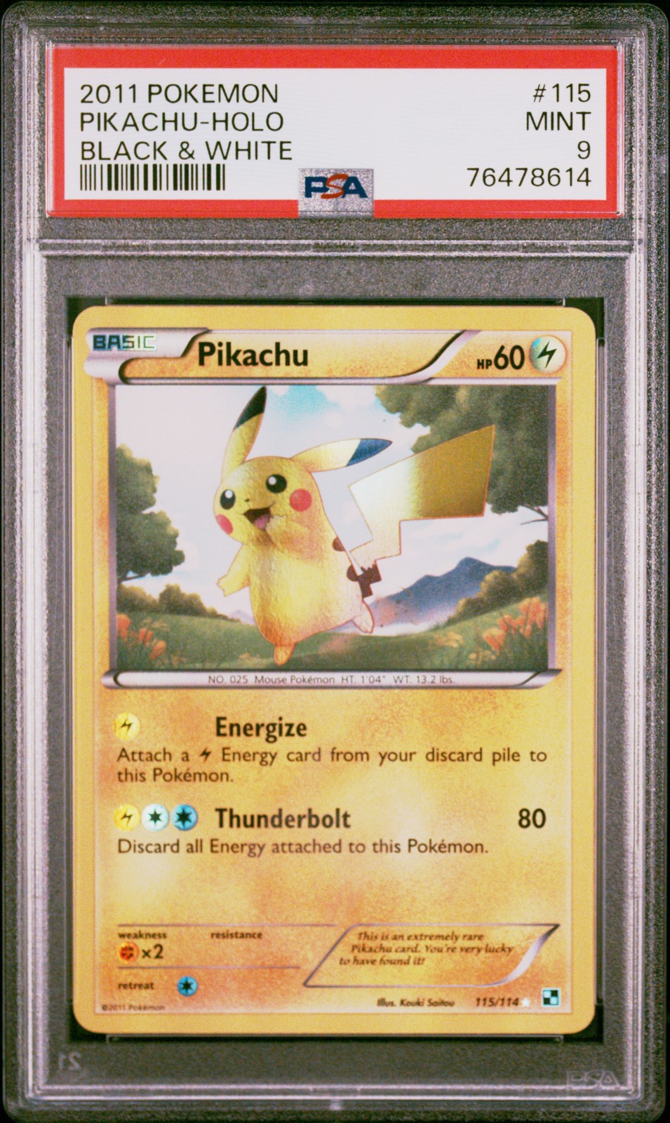 2011 Pokemon Black & White Pikachu-Holo 115