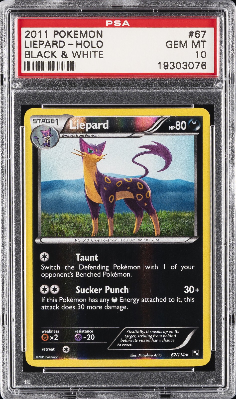 2011 Pokemon Black & White Liepard-Reverse Foil 67