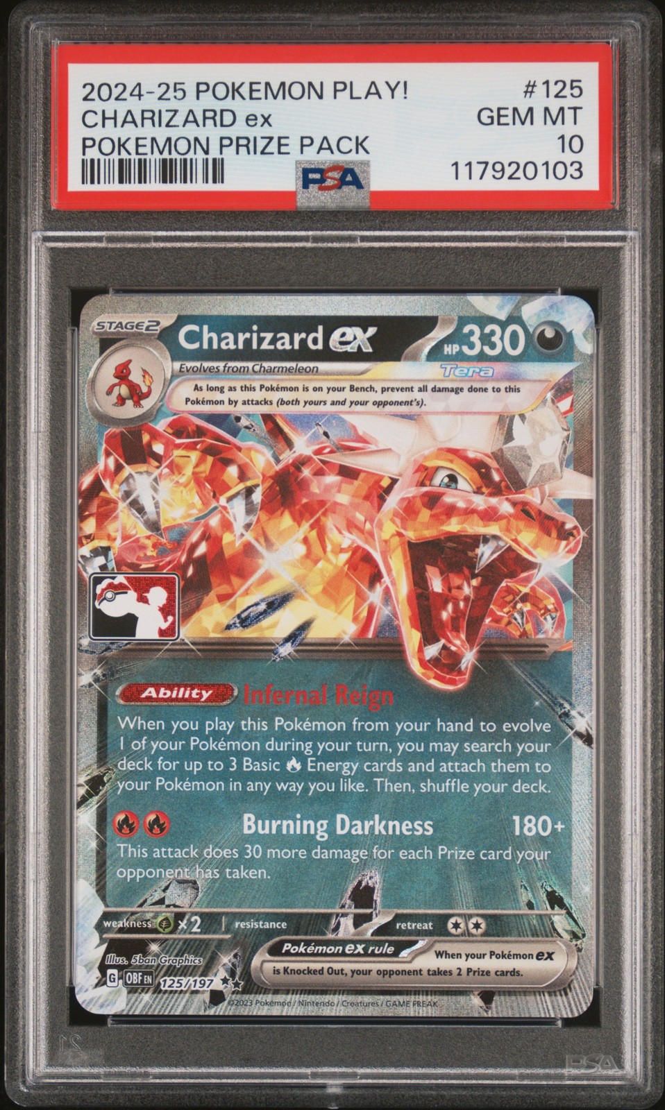 2024-2025 Pokemon Play! Pokemon Prize Pack Charizard EX 125