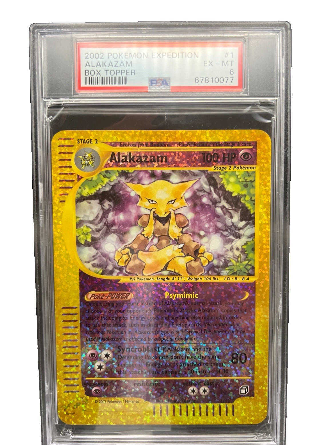 2002 Pokemon Expedition Box Topper Alakazam 1