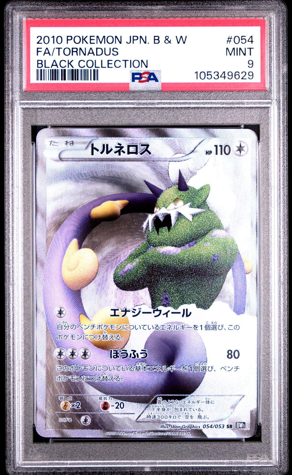 2010 Pokemon Japanese Black & White Full Art/Tornadus Black Collection 054