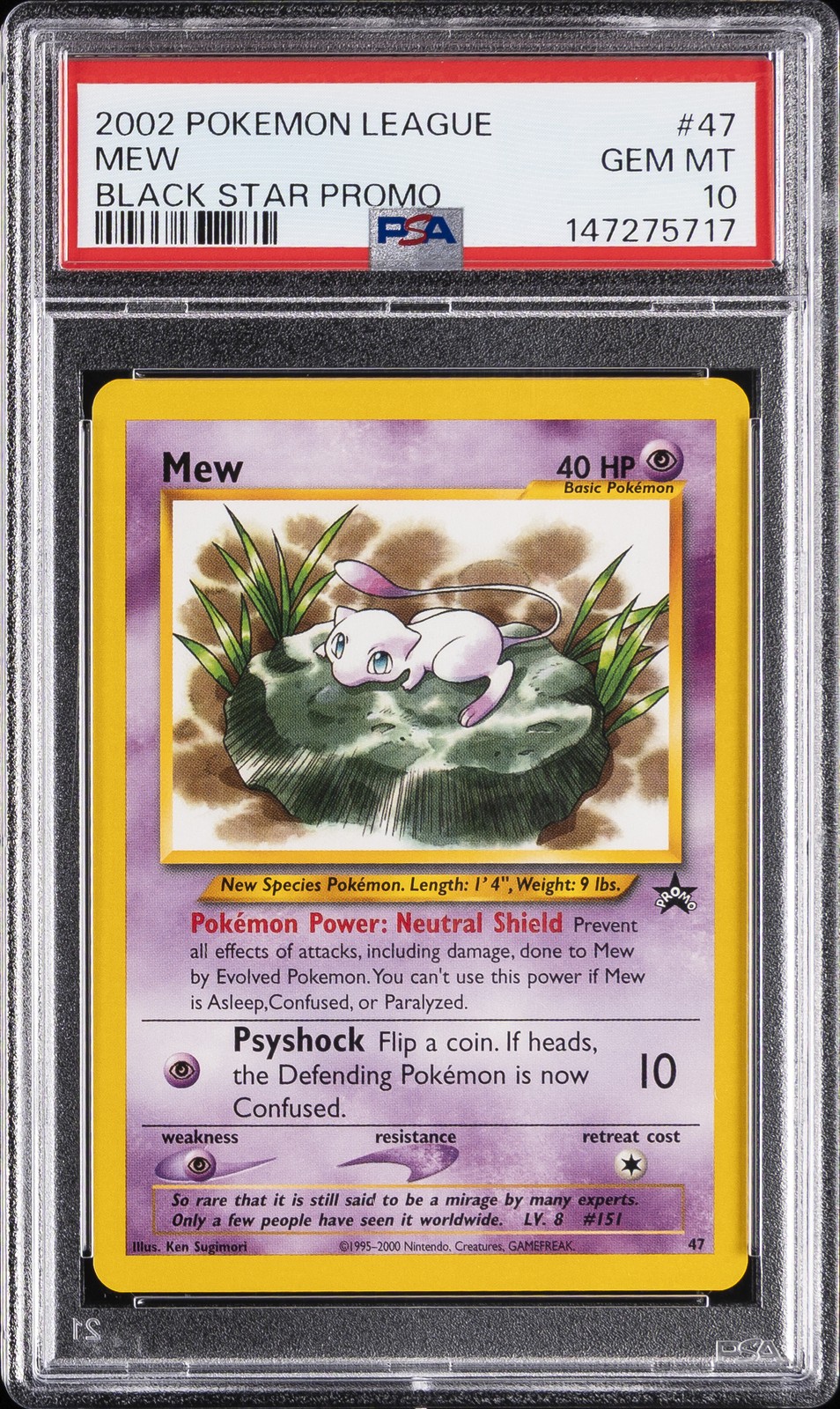 2002 Pokemon League Promo Black Star Mew 47