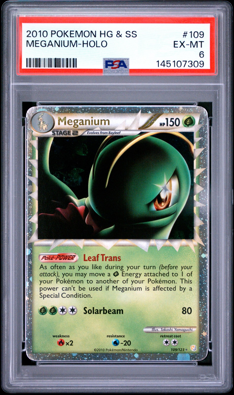 2010 Pokemon Heartgold & Soulsilver Meganium-Holo 109