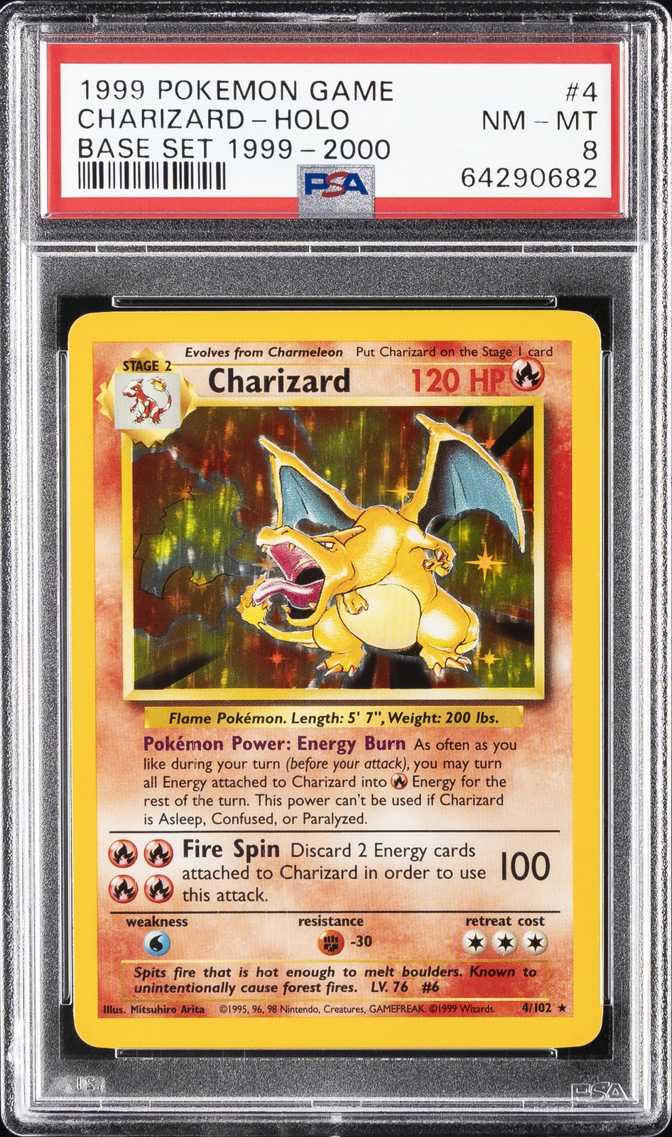 1999 Pokemon Game Charizard-Holo 1999-2000 Copyright 4