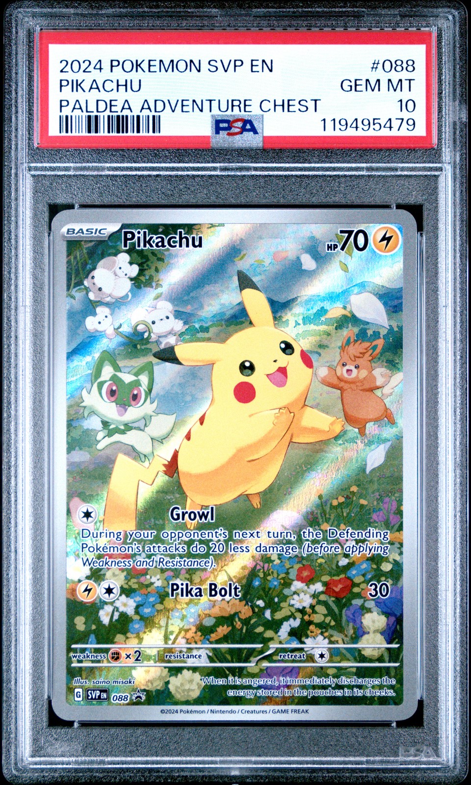 2024 Pokemon Svp EN-SV Black Star Promo Pikachu Paldea Adventure Chest 088