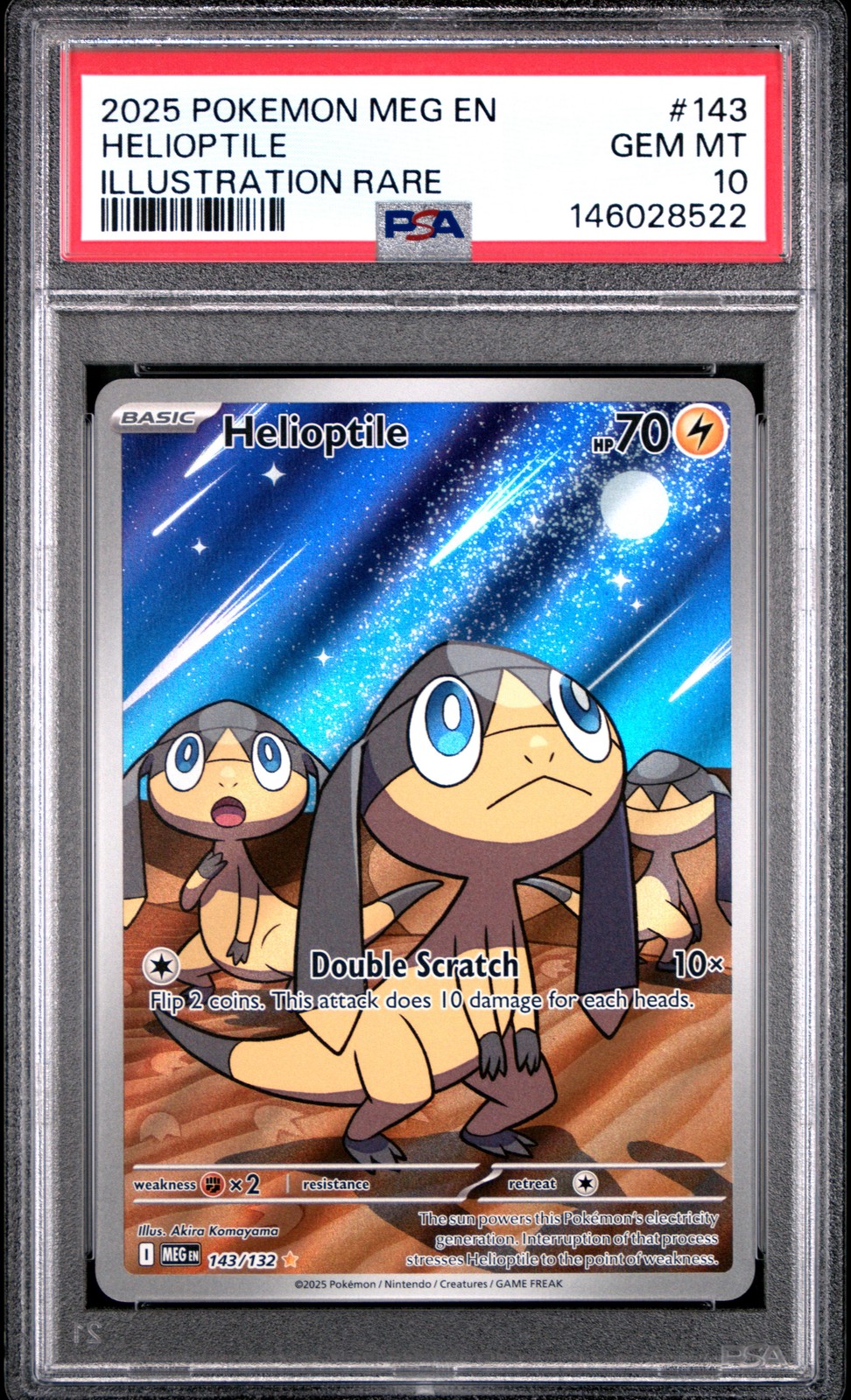 2025 Pokemon Meg EN-Mega Evolution Helioptile Illustration Rare 143