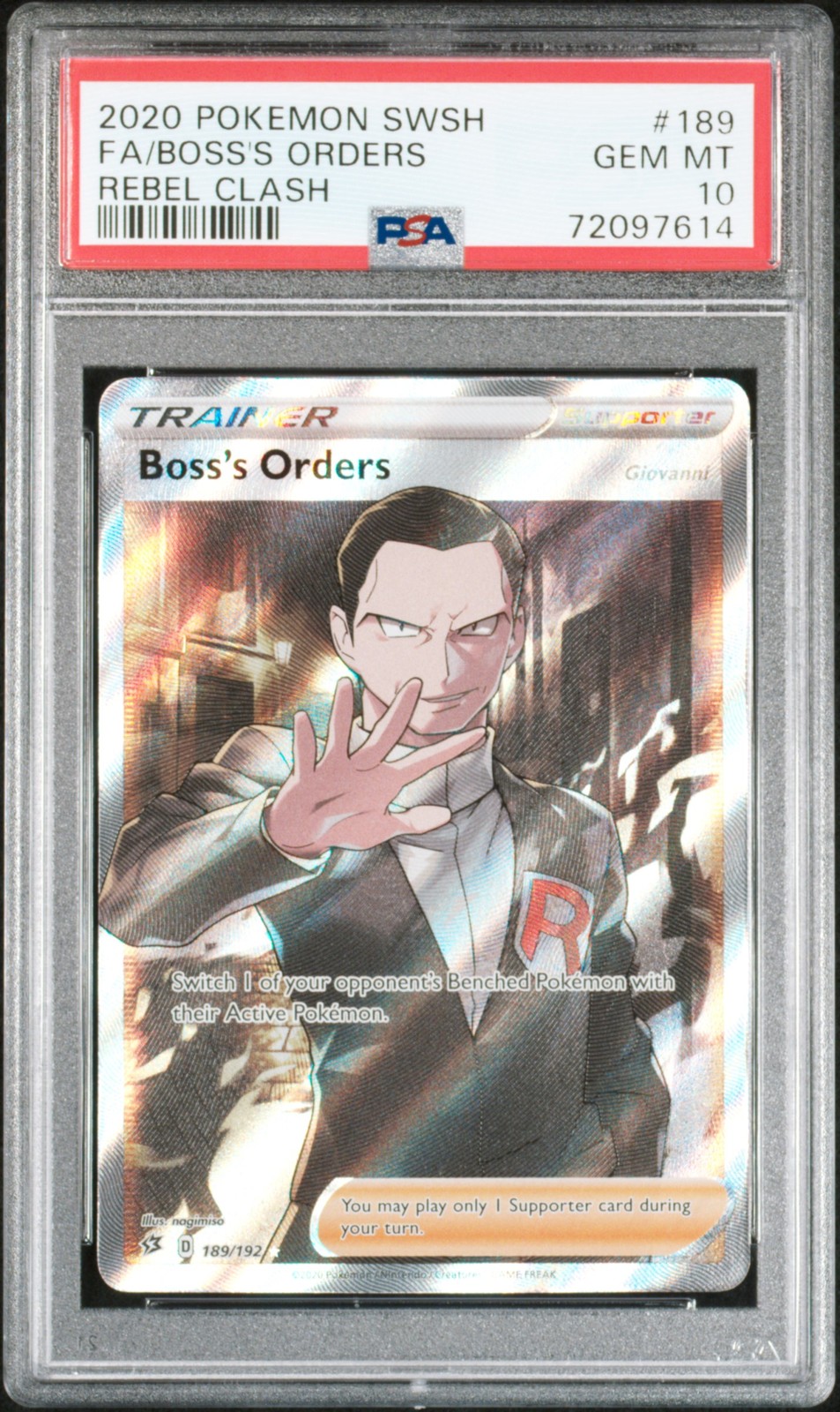 2020 Pokemon Sword & Shield Rebel Clash Full Art/Boss's Orders 189