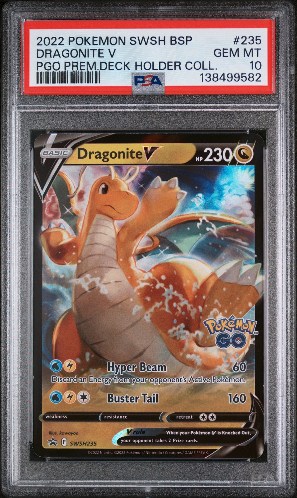 2022 Pokemon Swsh Black Star Promo Dragonite V Pokemon Go Premier Deck Holder Collection 235