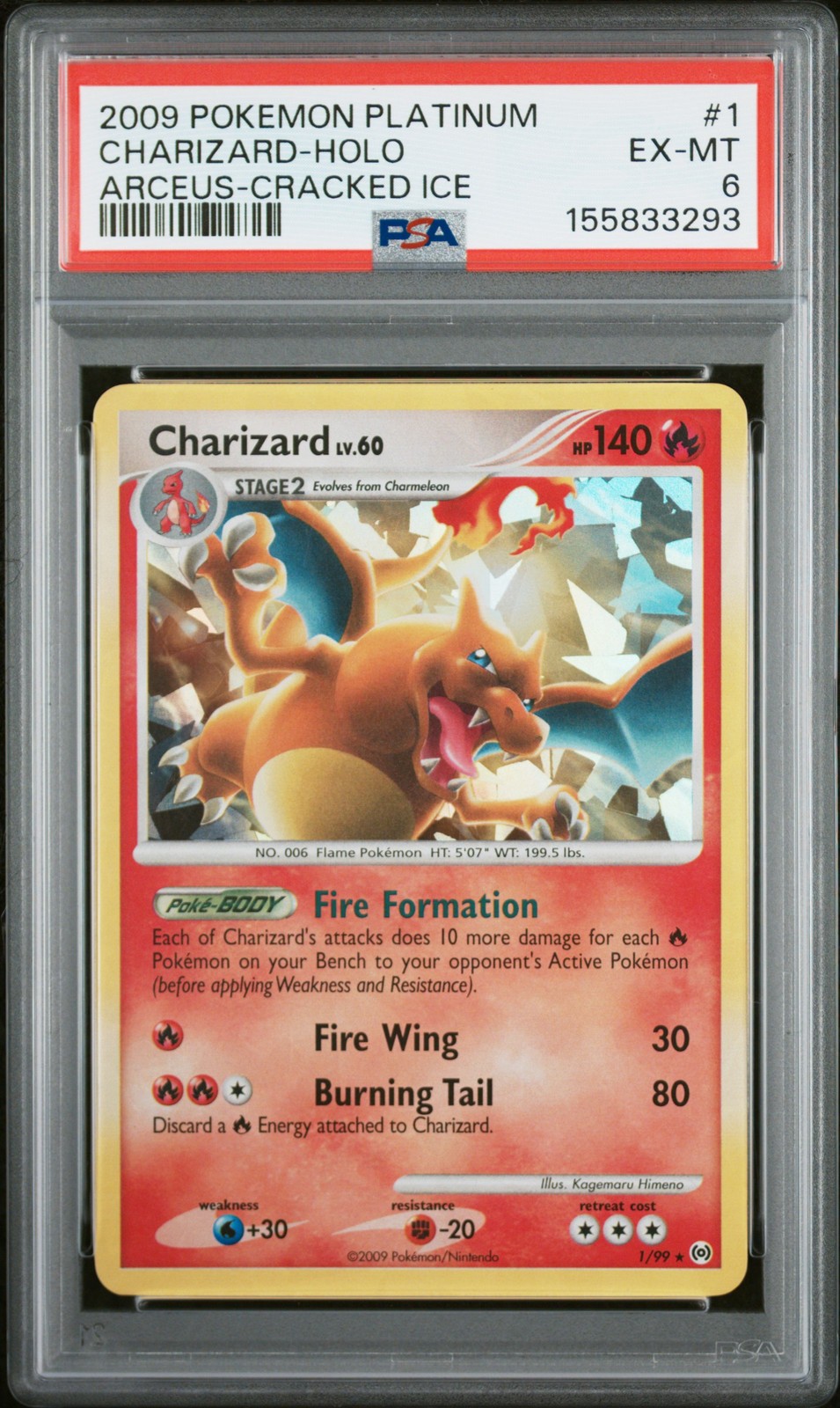 2009 Pokemon Platinum Arceus Charizard-Holo Cracked Ice 1
