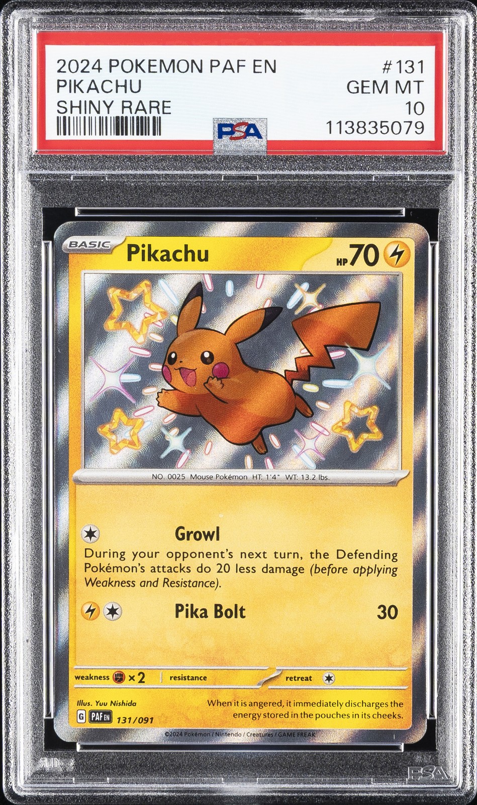 2024 Pokemon Paf EN-Paldean Fates Pikachu Shiny Rare 131