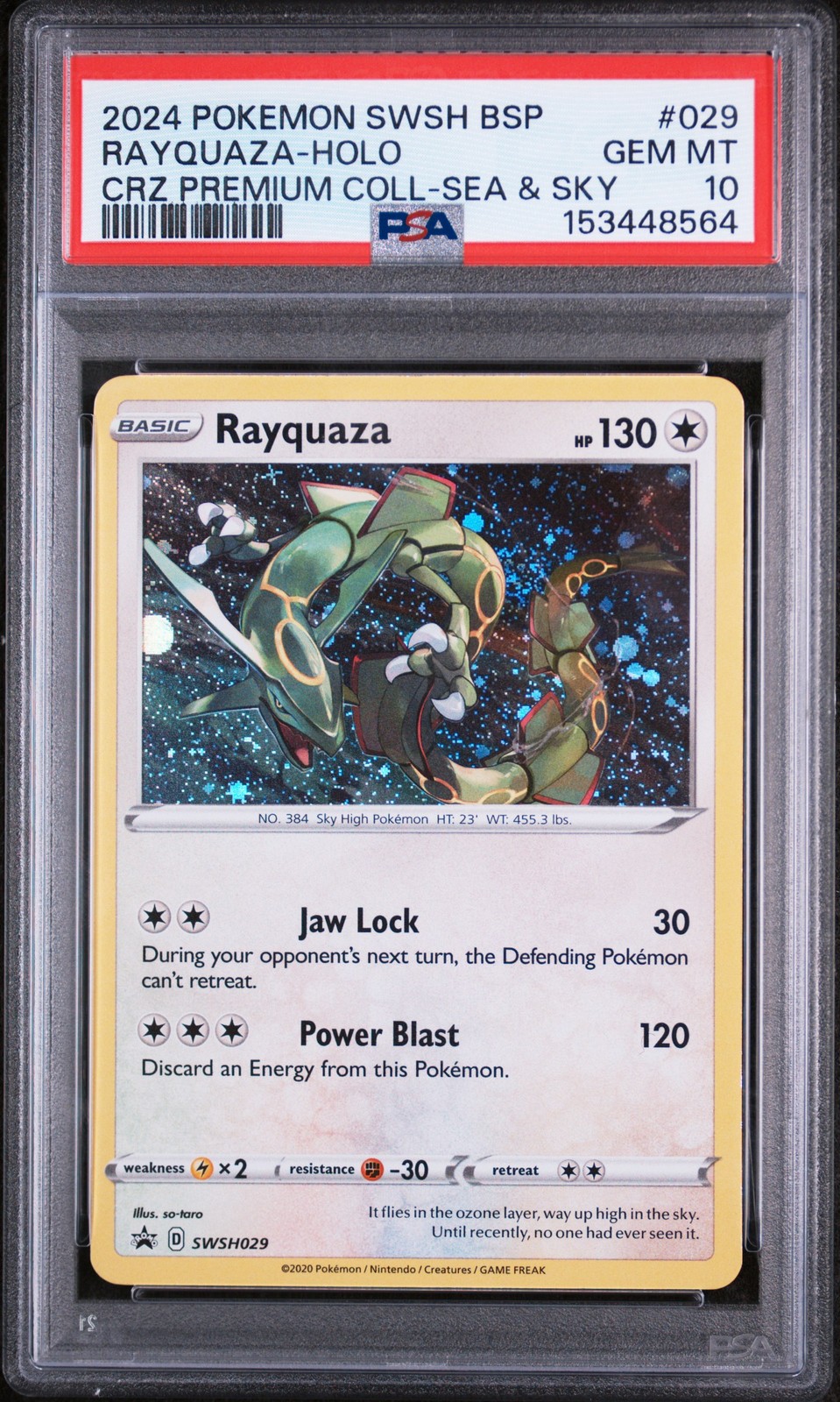 2024 Pokemon Swsh Black Star Promo Rayquaza-Holo Crown Zenith Premium Collection Sea & Sky  029