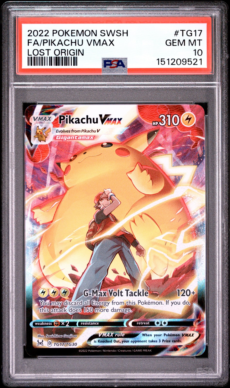 2022 Pokemon Sword & Shield Lost Origin Full Art/Pikachu Vmax TG17