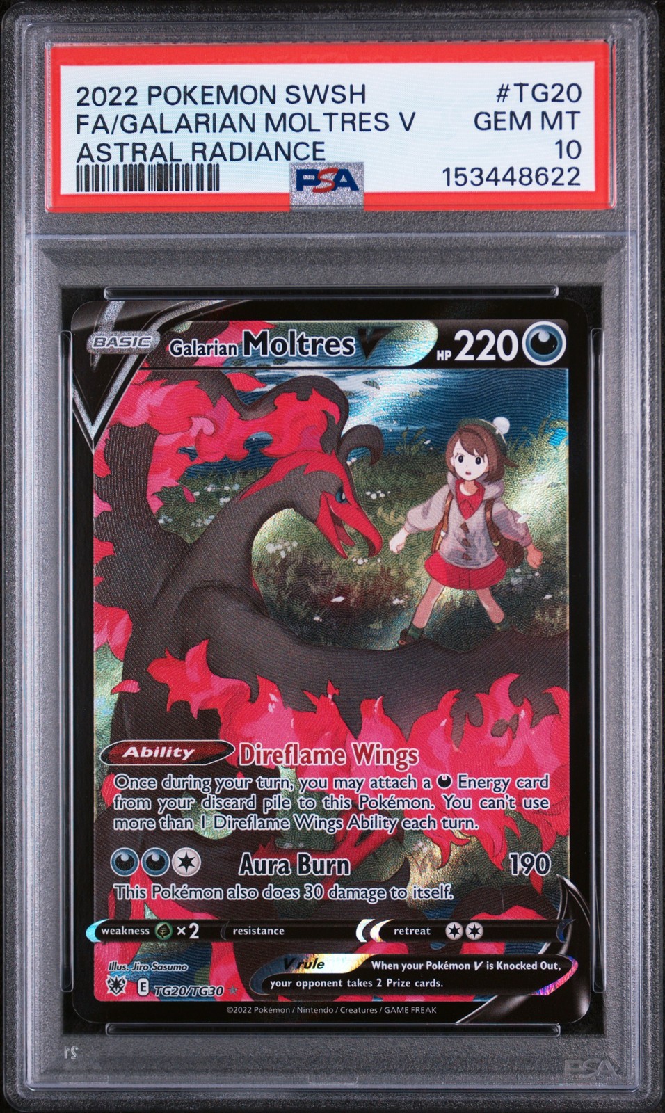 2022 Pokemon Sword & Shield Astral Radiance Full Art/Galarian Moltres V TG20