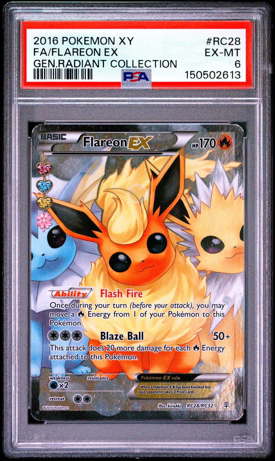 2016 Pokemon XY Generations Radiant Collection Full Art/Flareon EX RC28