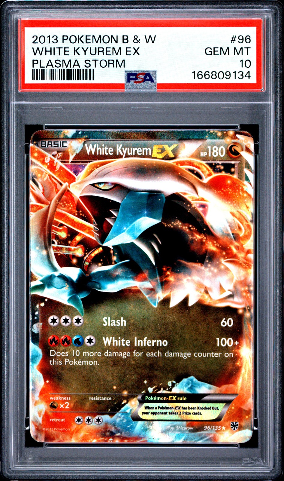 2013 Pokemon Black & White Plasma Storm White Kyurem EX 96