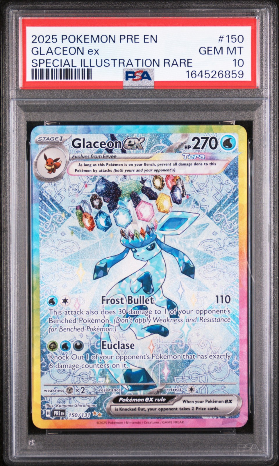 2025 Pokemon Pre EN-Prismatic Evolutions Glaceon EX Special Illustration Rare 150