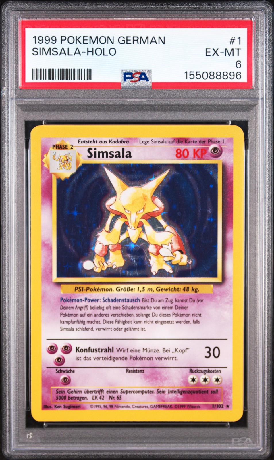 1999 Pokemon German Simsala-Holo 1
