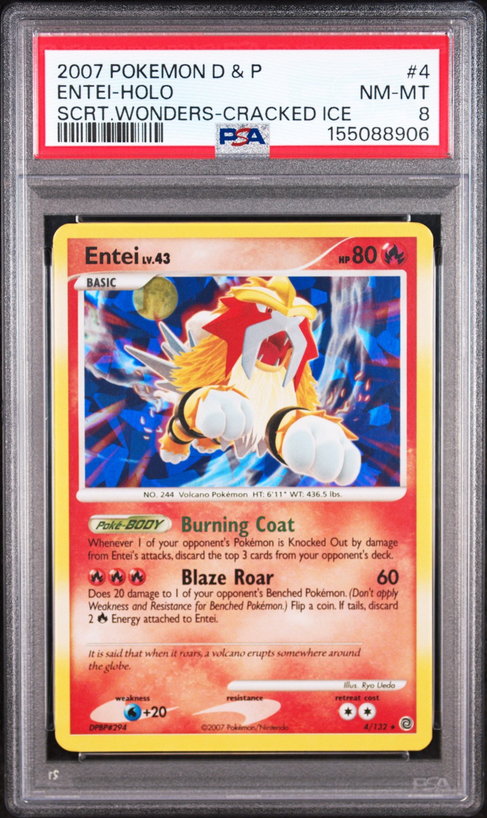 2007 Pokemon Diamond & Pearl Secret Wonders Entei-Holo Cracked Ice 4