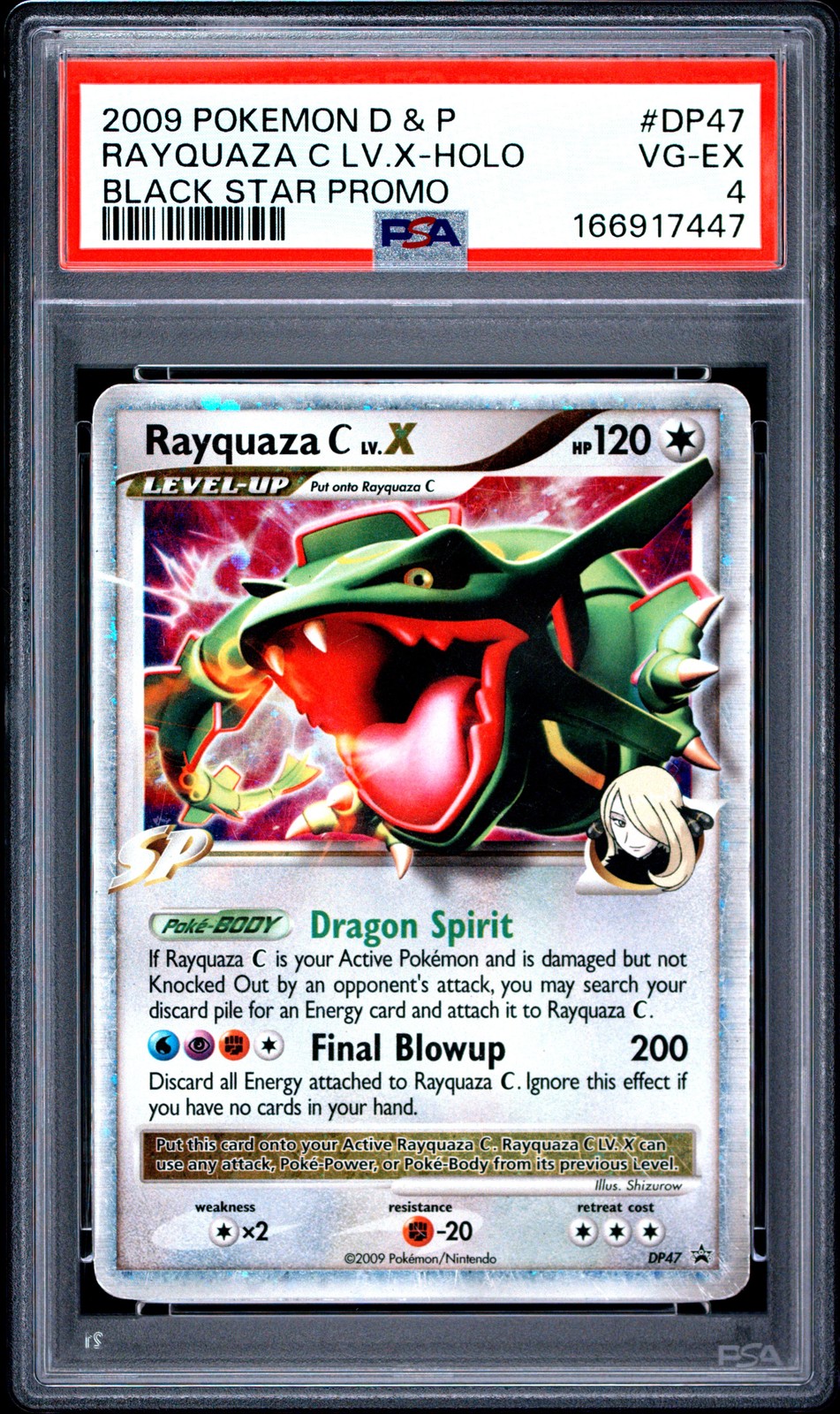 2009 Pokemon Diamond & Pearl Black Star Promo Rayquaza C LV.X-Holo DP47