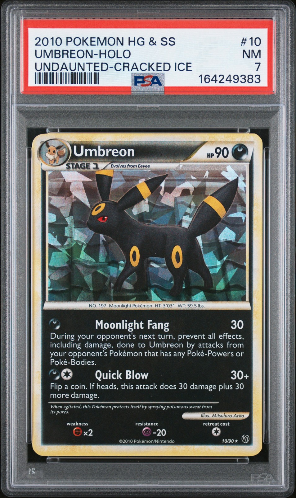 2010 Pokemon Heartgold & Soulsilver Undaunted Umbreon-Holo Cracked Ice 10