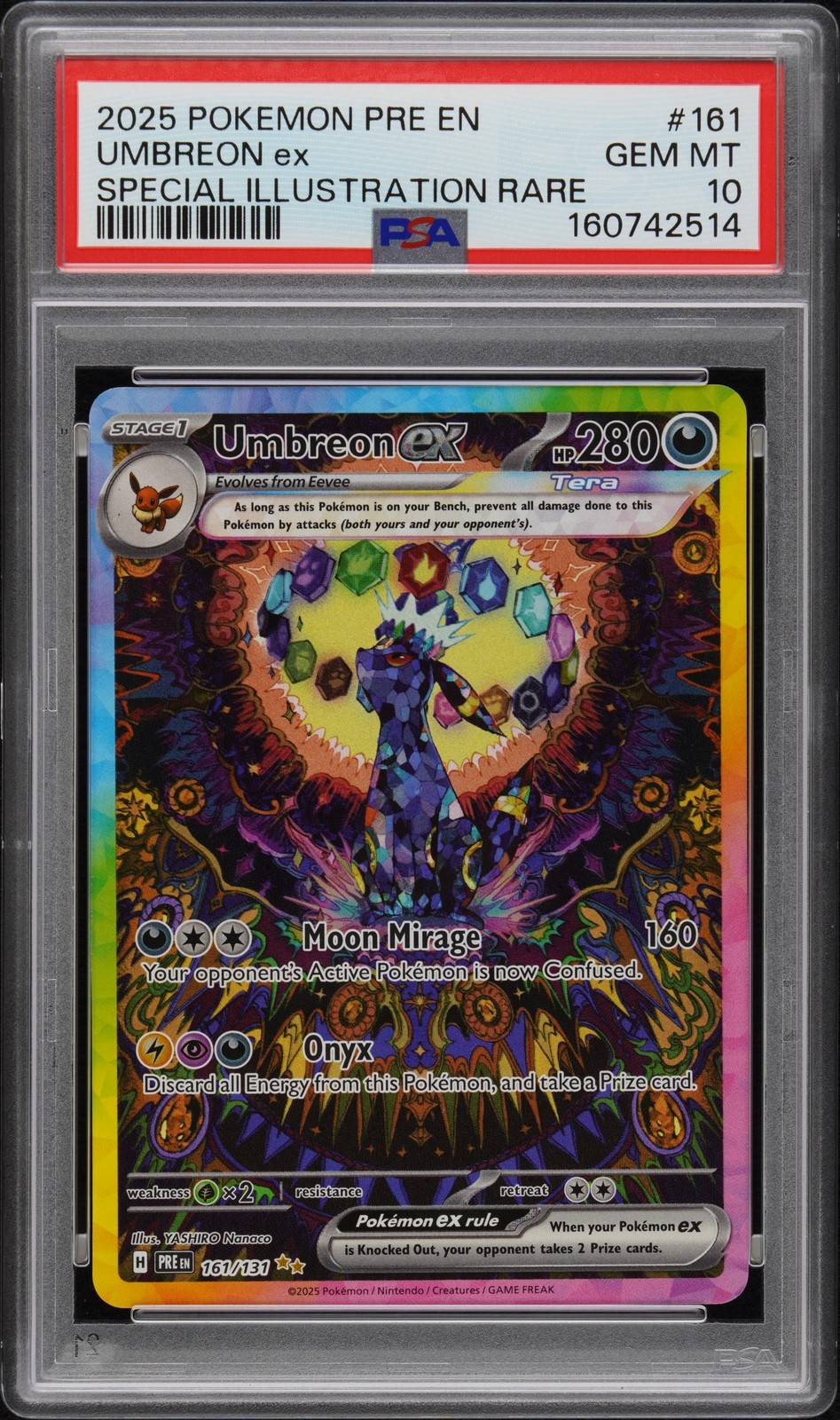 2025 Pokemon Pre EN-Prismatic Evolutions Umbreon EX Special Illustration Rare 161
