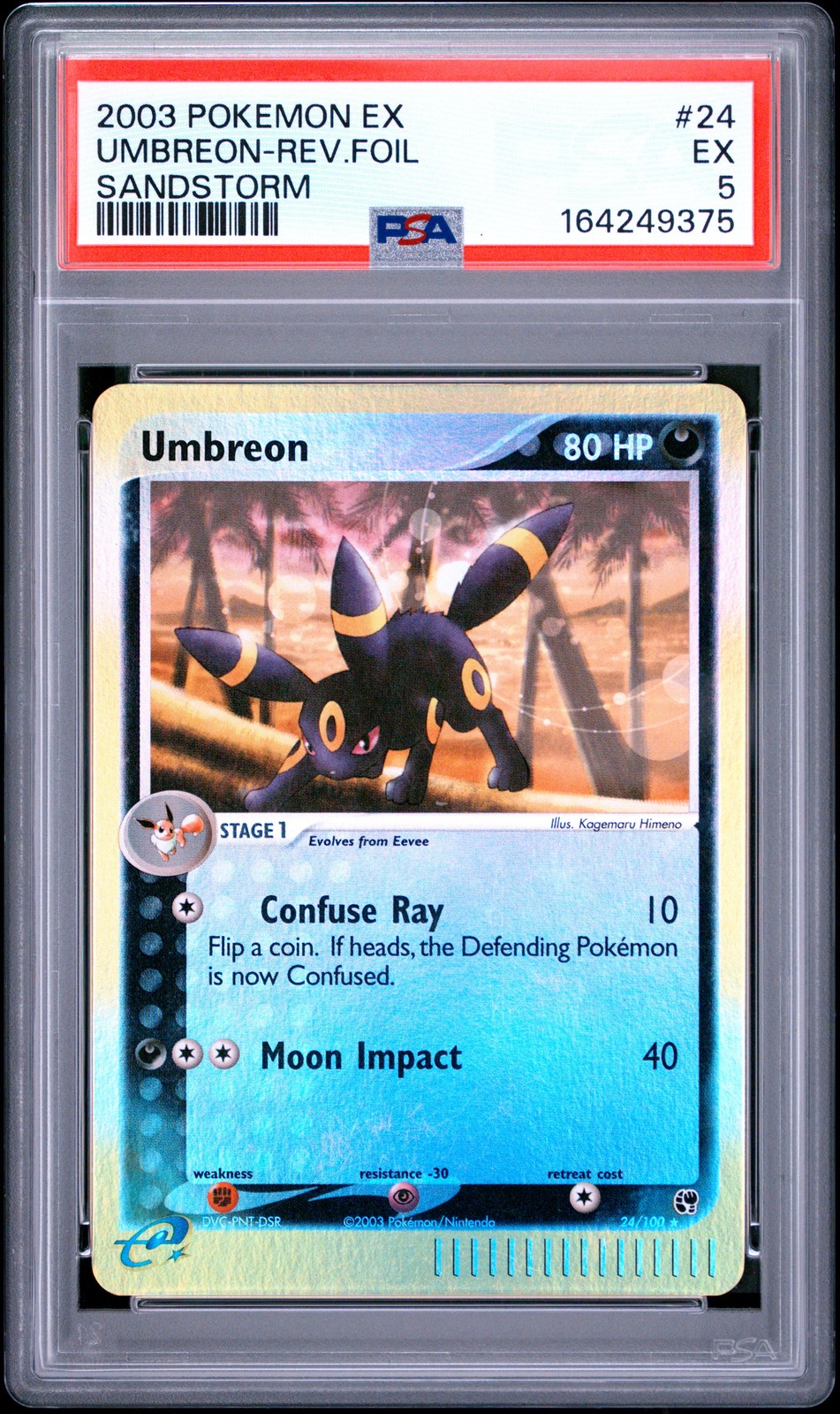 2003 Pokemon EX Sandstorm Umbreon-Reverse Foil 24