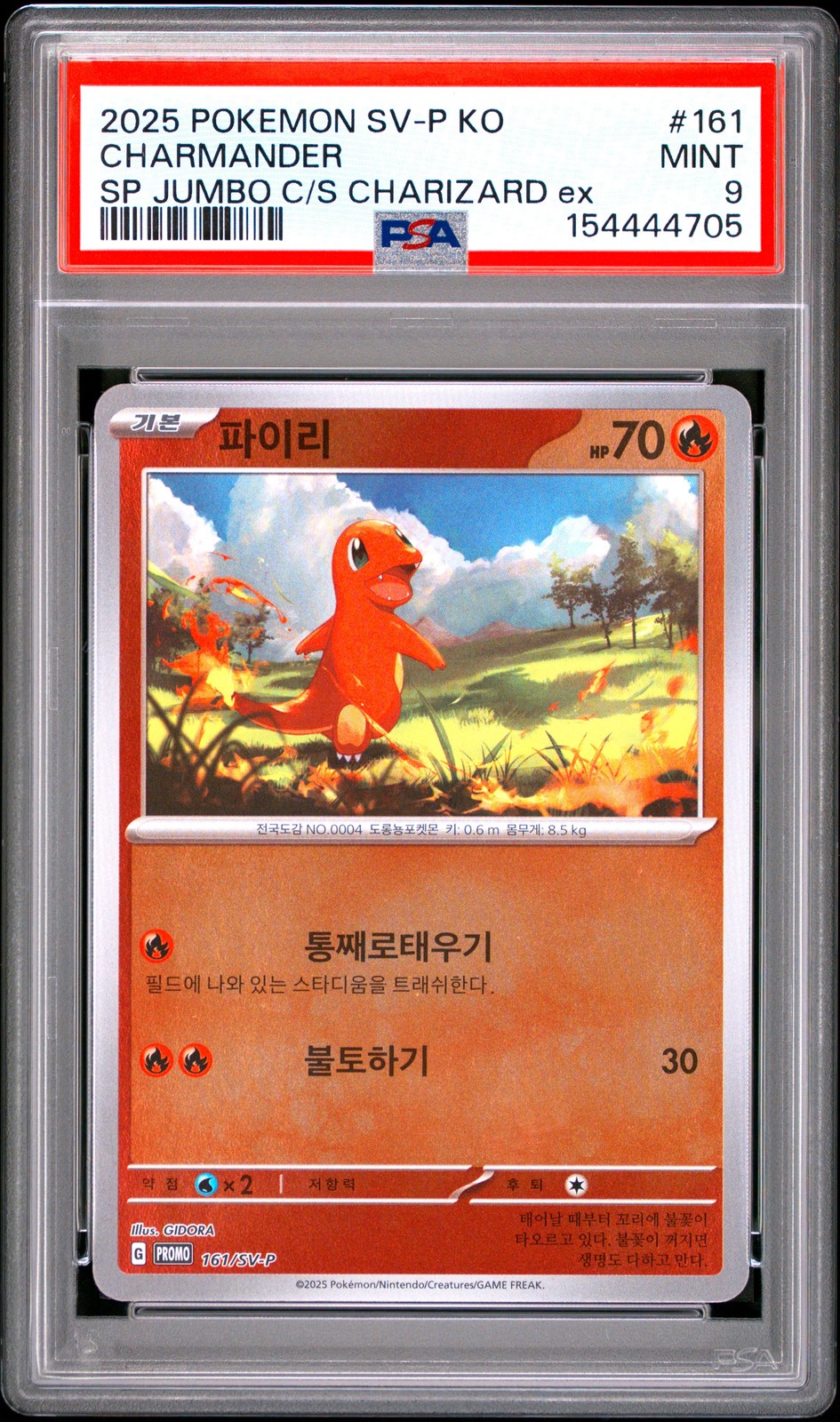 2025 Pokemon Korean SV-P Promo Charmander Special Jumbo Card Set Charizard EX 161