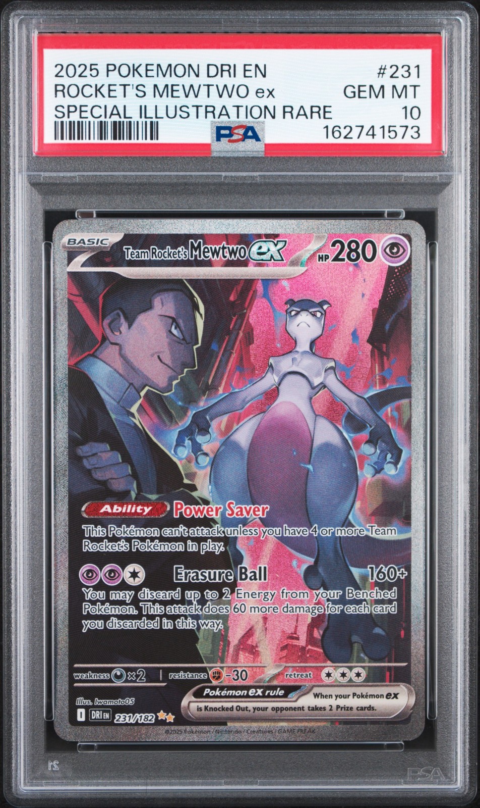 2025 Pokemon Dri EN-Destined Rivals Team Rocket's Mewtwo EX Special Illustration Rare 231