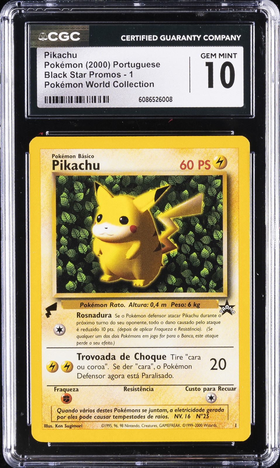 2000 Black Star Promos - WotC - Portuguese Pikachu (Pikachu Tail Stamp) Pokémon World Collection 1