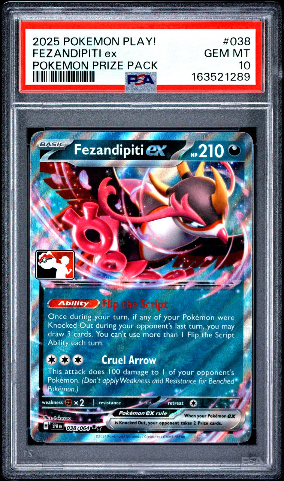 2025 Pokemon Play! Pokemon Prize Pack Fezandipiti EX 038