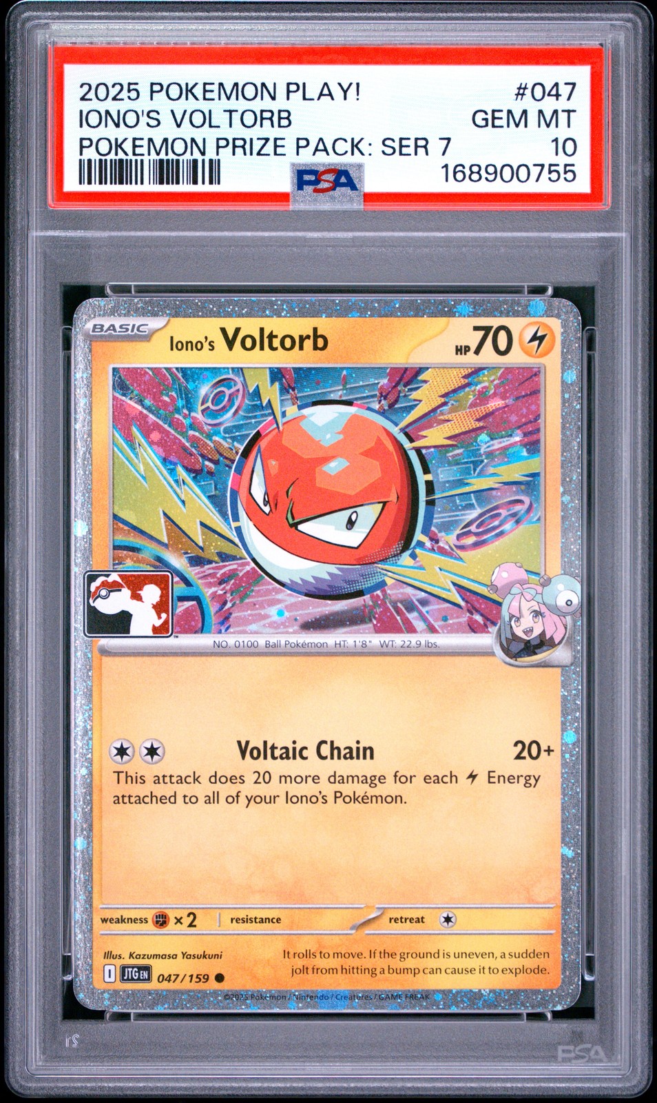2025-2026 Pokemon Play! Pokemon Prize Pack Iono's Voltorb Holo 047