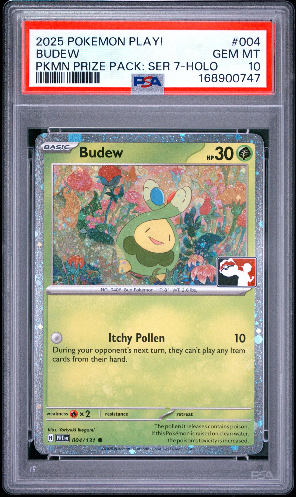 2025-2026 Pokemon Play! Pokemon Prize Pack Budew Holo 004