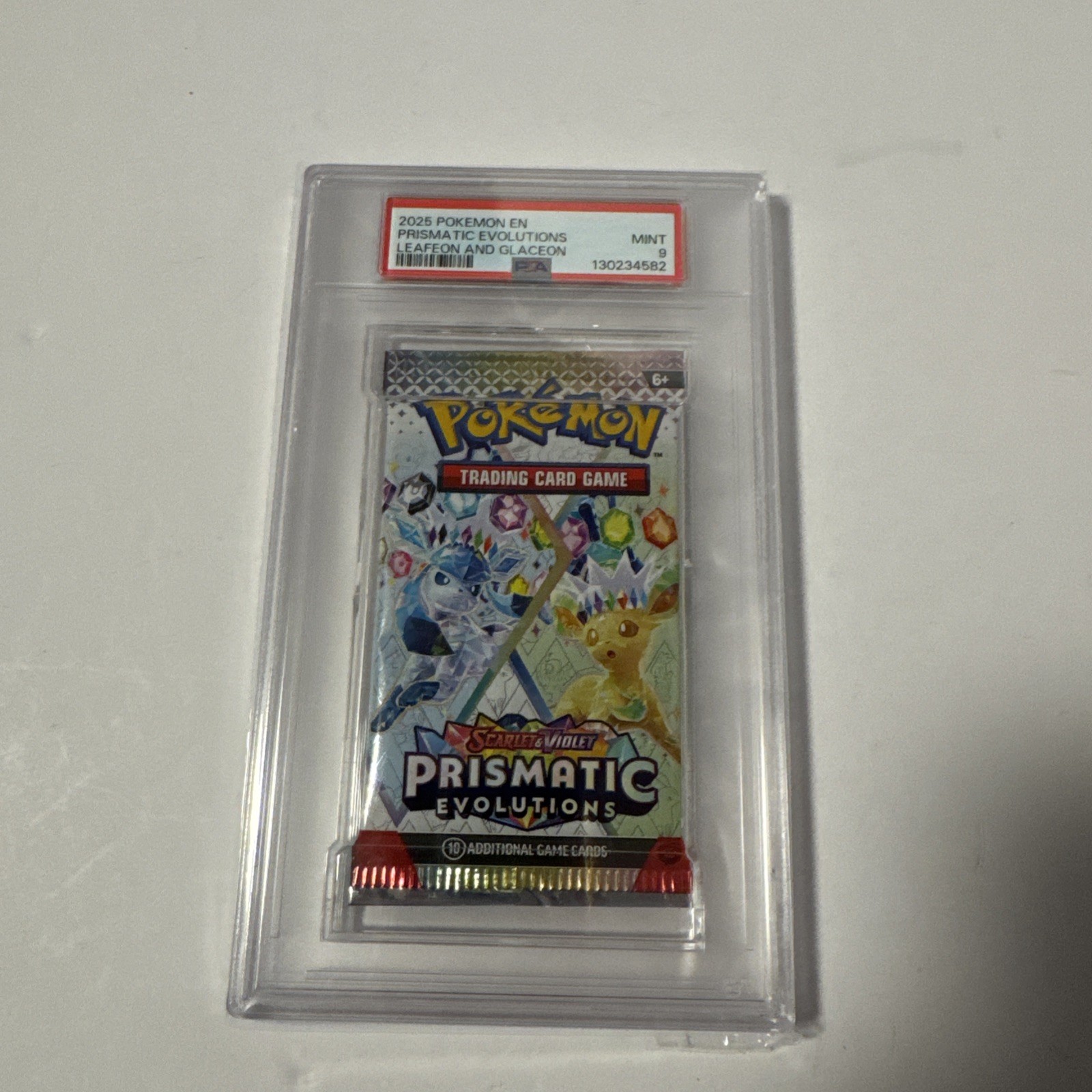 2025 Pokemon Int'l Scarlet & Violet Pre-Prismatic Evolutions Pack Foil Leafeon and Glaceon