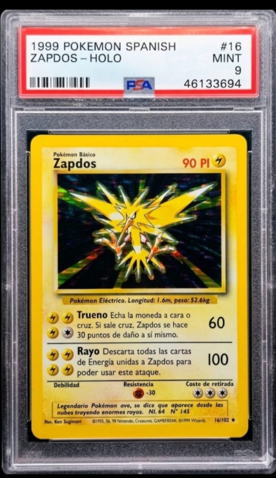 1999 Pokemon Spanish Zapdos-Holo 16