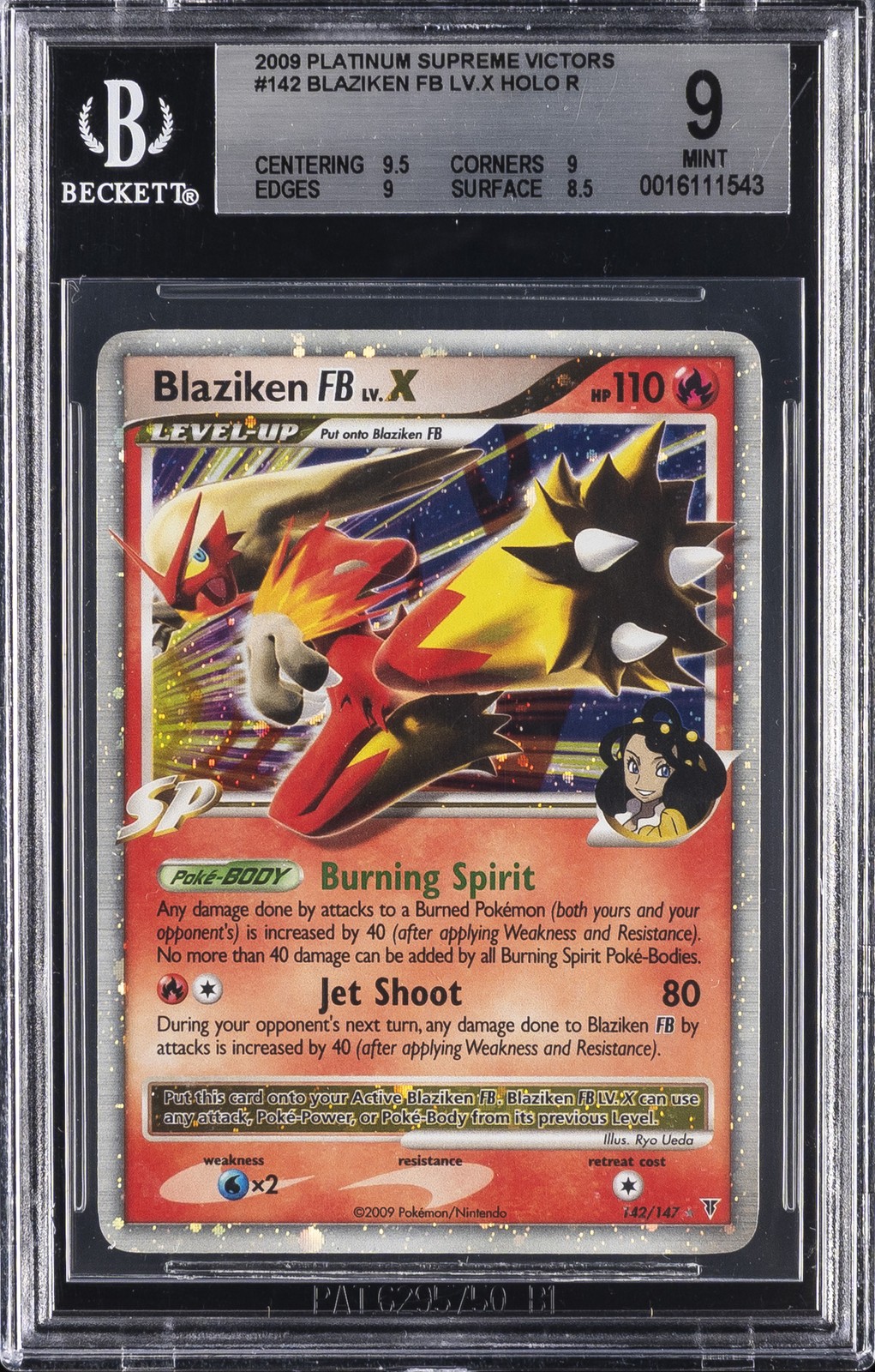 2009 Pokemon TCG Platinum Supreme Victors Blaziken FB LV.X UR 142