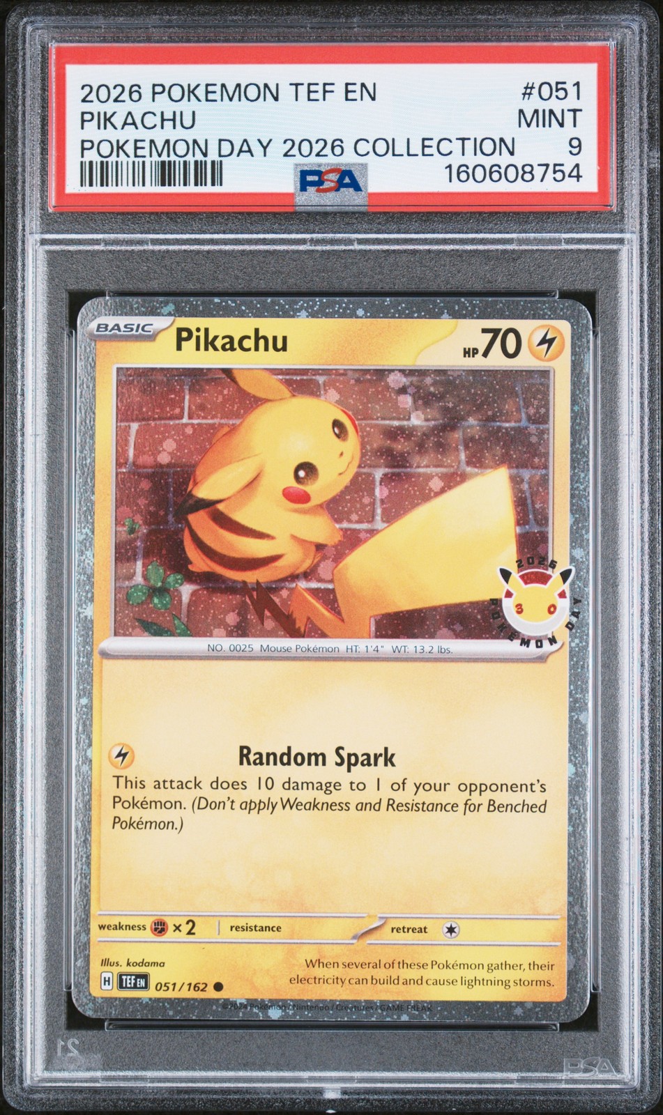 2026 Pokemon Tef EN-Temporal Forces Pikachu Pokemon Day 2026 Collection 051